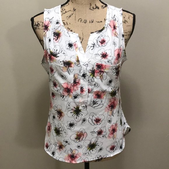 {Ann Taylor} Floral Sleeveless Top - Picture 2 of 6